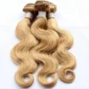 Luxury Body Wave Peruvian Blonde Piano #27/613 HighlightHuman Hair Extensions