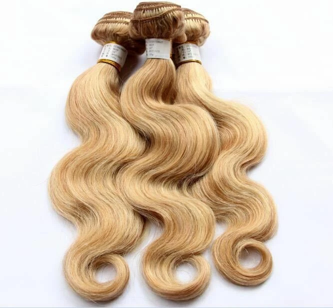 Luxury Body Wave Peruvian Blonde Piano #27/613 HighlightHuman Hair Extensions