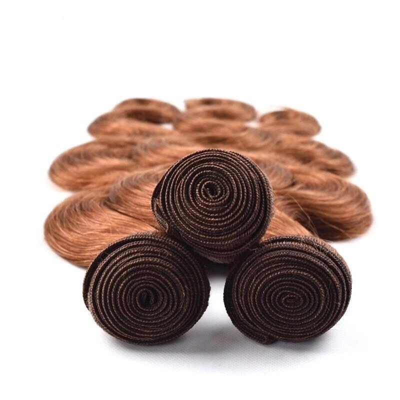 Luxury Body Wave Peruvian Auburn #30 Wavy Virgin Human Hair Extensions 7A Weave - Image 4