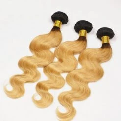 Luxury Dark Roots Brazilian Honey Blonde #27 Body Wave Virgin Hair Extensions