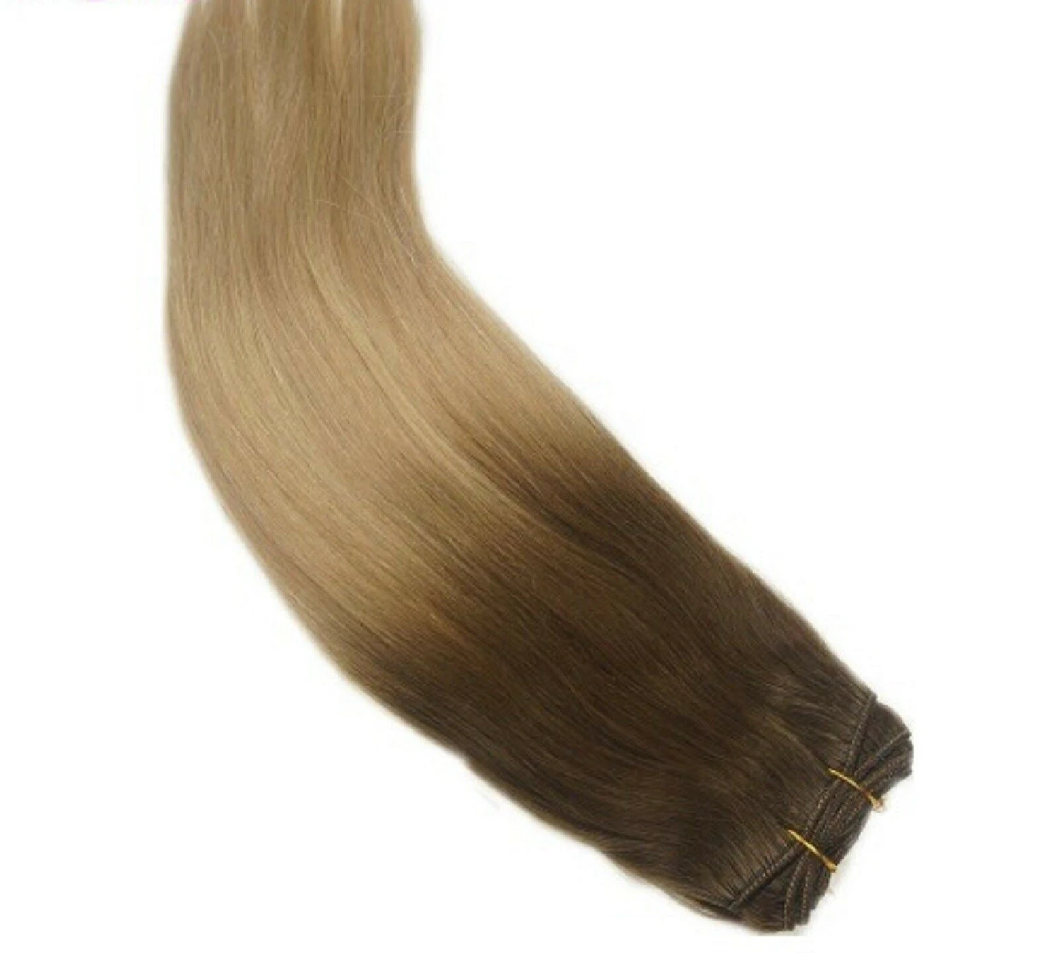 Luxury 100g Weft Human Hair Extensions #5/18 Ombre Chestnut Brown Ash Blonde - Image 3