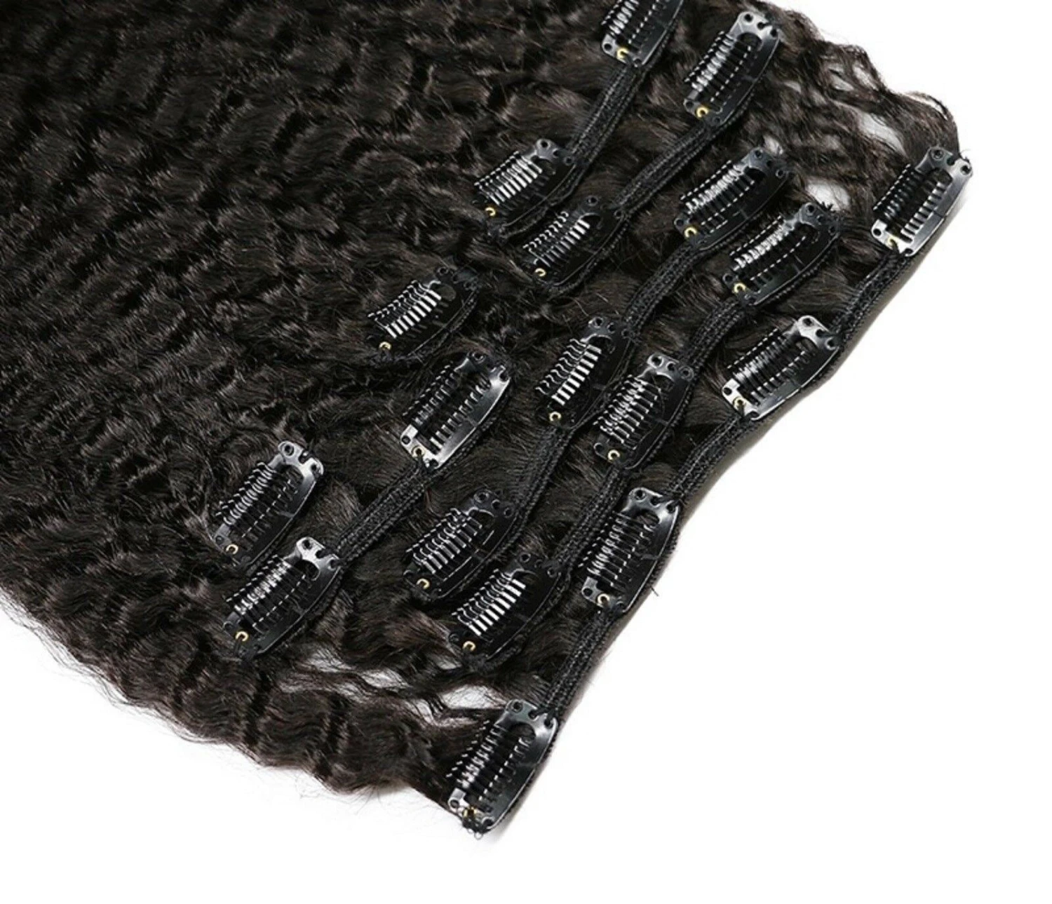 Luxury Brazilian Clip In Kinky Straight Virgin Human Hair Extensions 7pcs 120g - Image 3