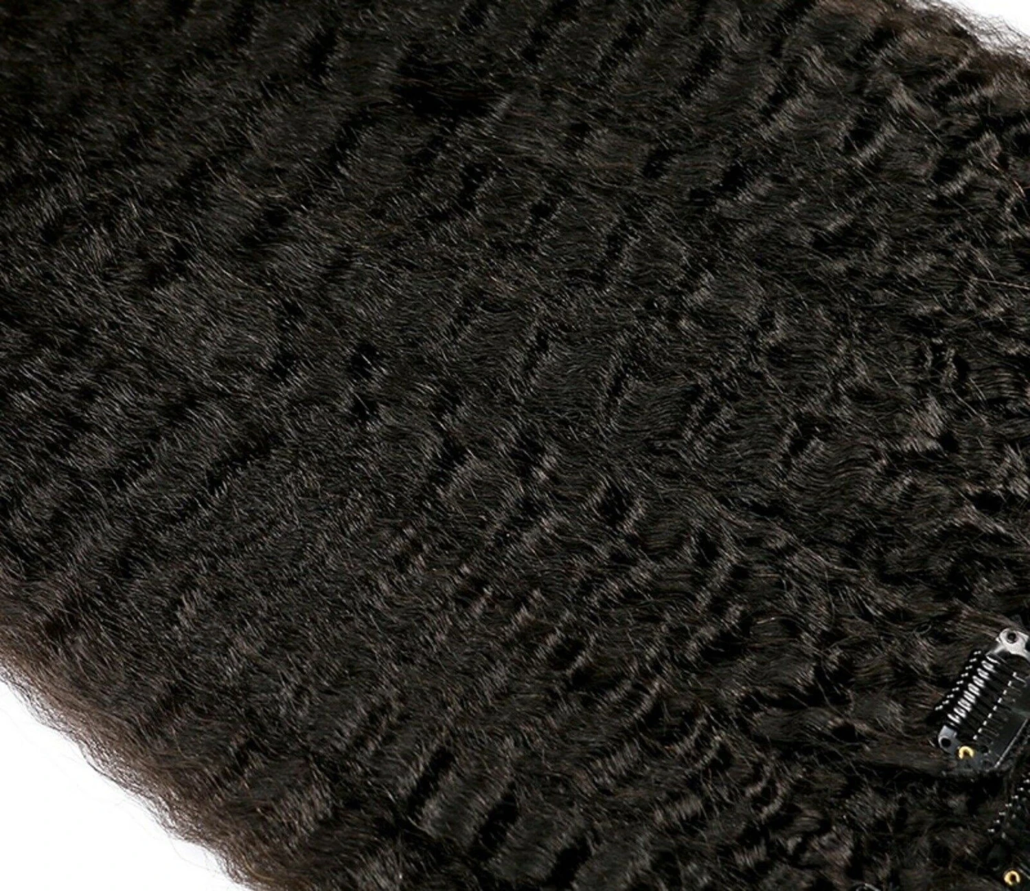 Luxury Brazilian Clip In Kinky Straight Virgin Human Hair Extensions 7pcs 120g - Image 4