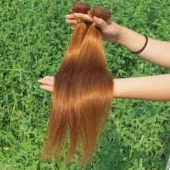Luxury Silky Straight Peruvian Auburn #30 Virgin Human Hair Extensions 7A Weave