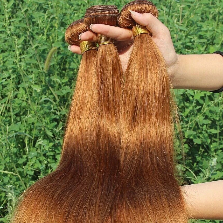 Luxury Silky Straight Peruvian Auburn #30 Virgin Human Hair Extensions 7A Weave - Image 2