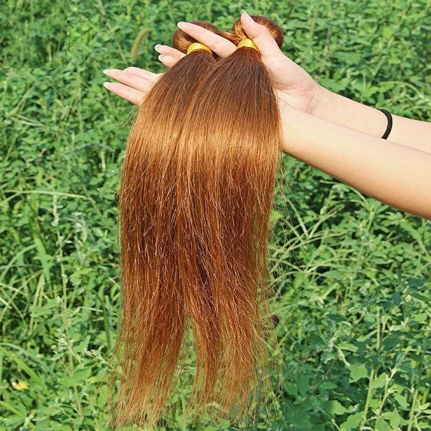 Luxury Silky Straight Peruvian Auburn #30 Virgin Human Hair Extensions 7A Weave - Image 6