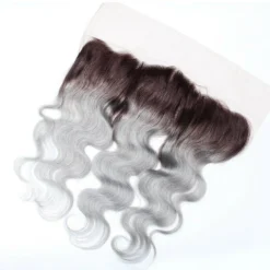 Luxury Body Wave Malaysian Dark Roots Grey 13x4 Lace Frontal 13x4 Virgin Hair 7A