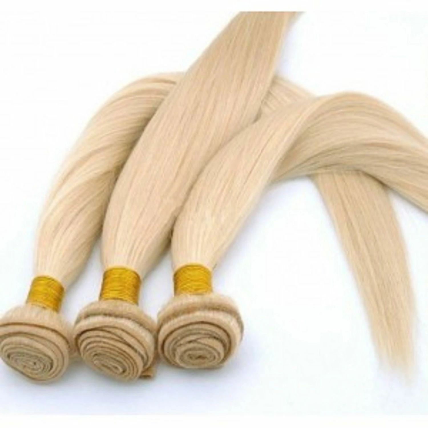 Luxury Silky Straight Bleach Blonde #613 Peruvian Virgin Human Hair Extensions - Image 2