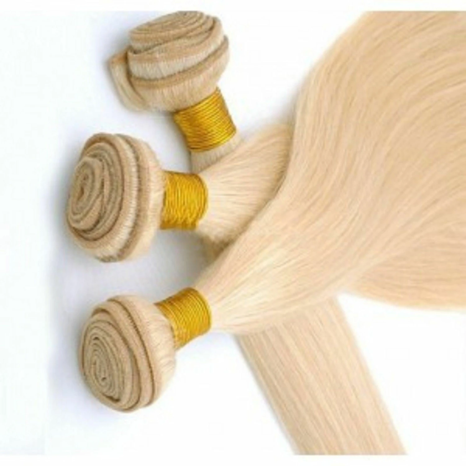 Luxury Silky Straight Bleach Blonde #613 Peruvian Virgin Human Hair Extensions - Image 3
