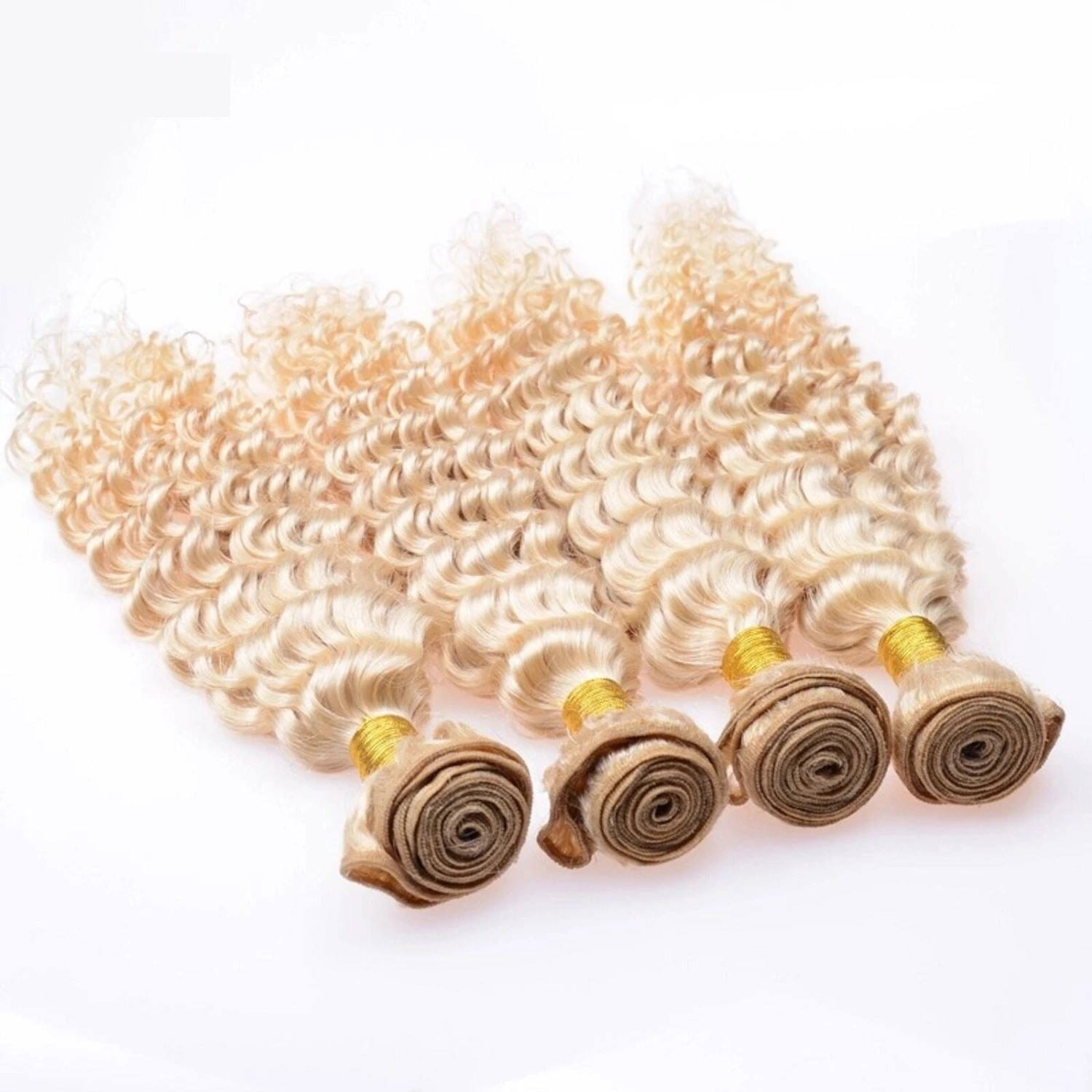 Luxury Deep Wave Brazilian Bleach Blonde #613 Virgin Human Hair Extensions - Image 2