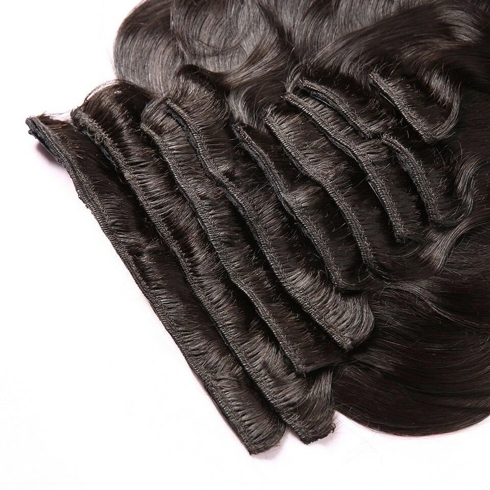 Luxury Brazilian Clip In Virgin Human Hair Extensions Body Wave 7pcs 120g - Image 3