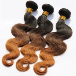Luxury Body Wave Peruvian Auburn #1B/4/30 Ombre Virgin Human Hair Extensions