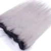 Luxury Silky Straight Malaysian Dark Roots Grey 13x4 Lace Frontal 13x4 Virgin Hair 7A