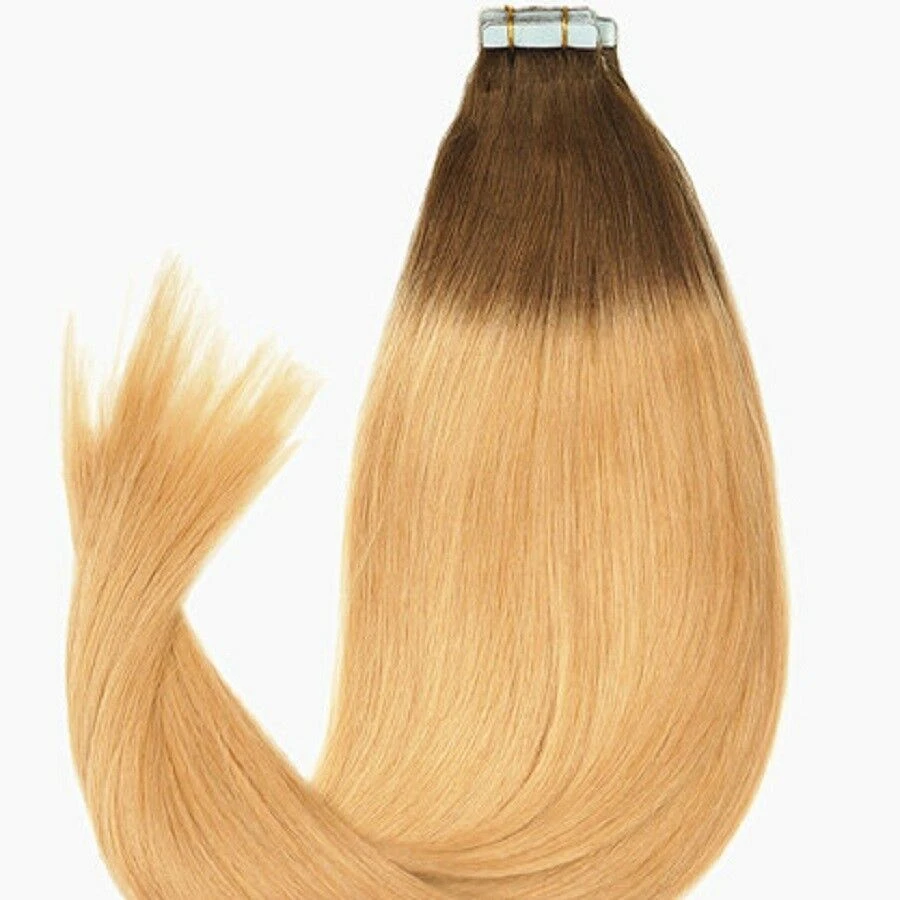 Luxury Tape In Human Hair Extensions #4/18 Ombre Straight 40pcs 100g - Image 2
