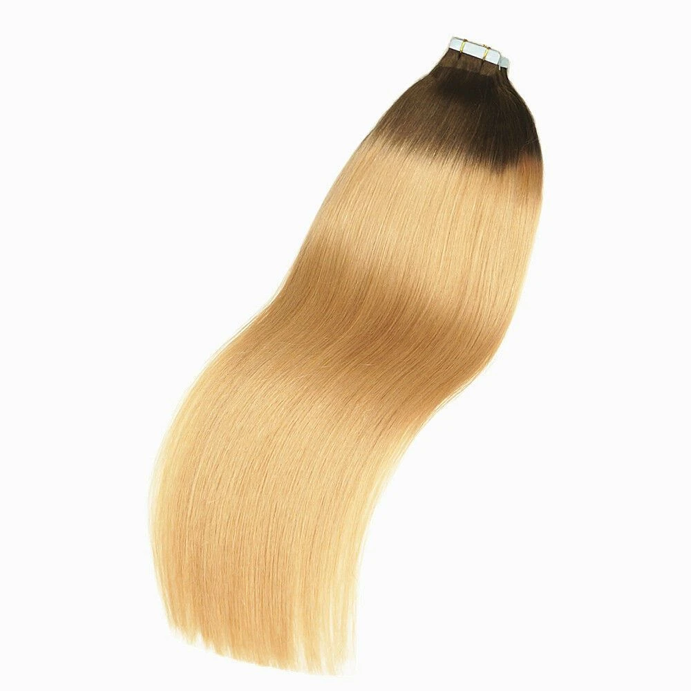 Luxury Tape In Human Hair Extensions #4/18 Ombre Straight 40pcs 100g - Image 3