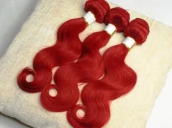 Luxury Body Wave Brazilian Hot Red Virgin Human Hair Weave Weft Extensions