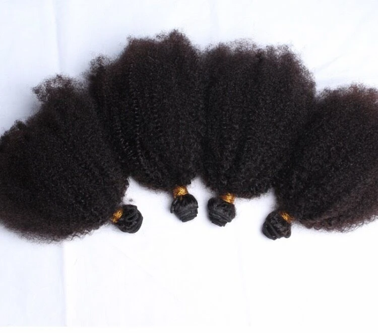 Luxury Afro Kinky Curly Peruvian Virgin Human Hair Extensions 7A Weave Weft