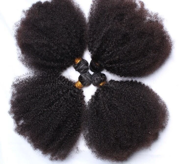 Luxury Afro Kinky Curly Peruvian Virgin Human Hair Extensions 7A Weave Weft - Image 2