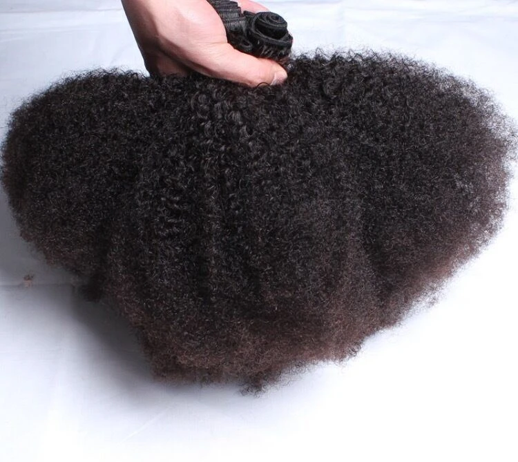 Luxury Afro Kinky Curly Peruvian Virgin Human Hair Extensions 7A Weave Weft - Image 3
