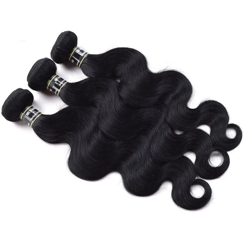 Luxury Jet Black Body Wave #1 Malaysian Virgin Human Hair Extensions 7A Weave - Image 4