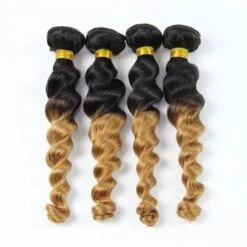 Luxury Loose Wave Brazilian Blonde #27 Ombre Virgin Human Hair Extensions Weave