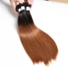 Luxury Peruvian #1b/30 Auburn Silky Straight Virgin Human Hair Extensions 10A