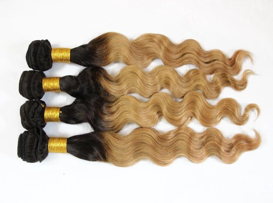 Luxury Dark Roots Peruvian Honey Blonde #27 Loose Wave Virgin Hair Extensions - Image 3