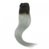 Luxury Tape In Human Hair Extensions #1b/Silver Grey Ombre Straight 40pcs 100g