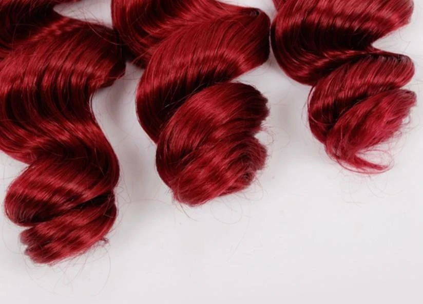 Luxury Loose Wave Brazilian Burgundy #99J Dark Roots Ombre Virgin Hair + Closure - Image 6