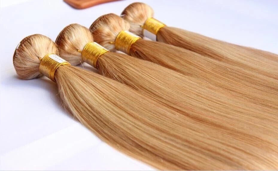 Luxury Straight Brazilian Blonde Piano #27/613 Highlight Human Hair Extensions - Image 2