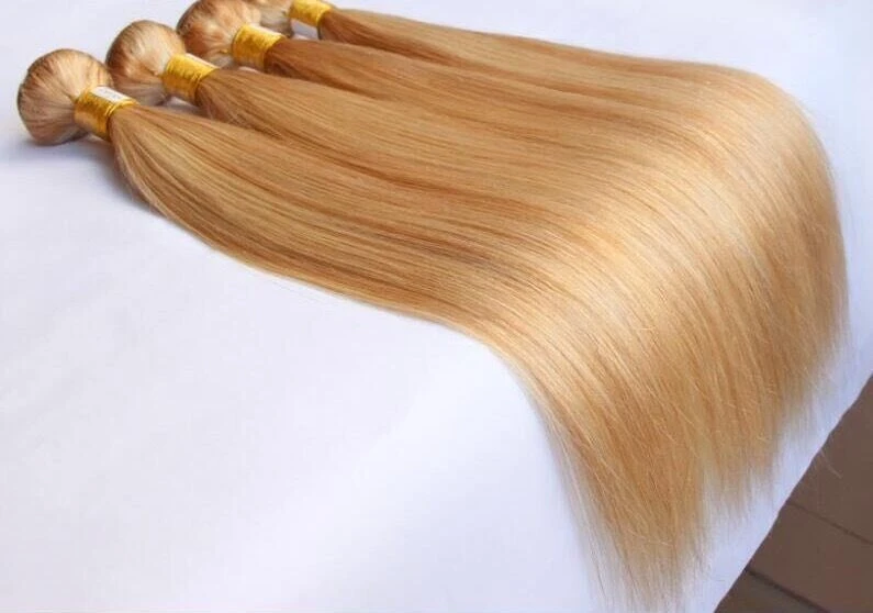 Luxury Straight Brazilian Blonde Piano #27/613 Highlight Human Hair Extensions - Image 3