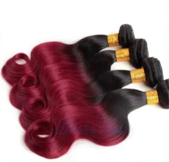 Luxury Body Wave Brazilian Burgundy Red #99J Ombre Virgin Human Hair Extensions