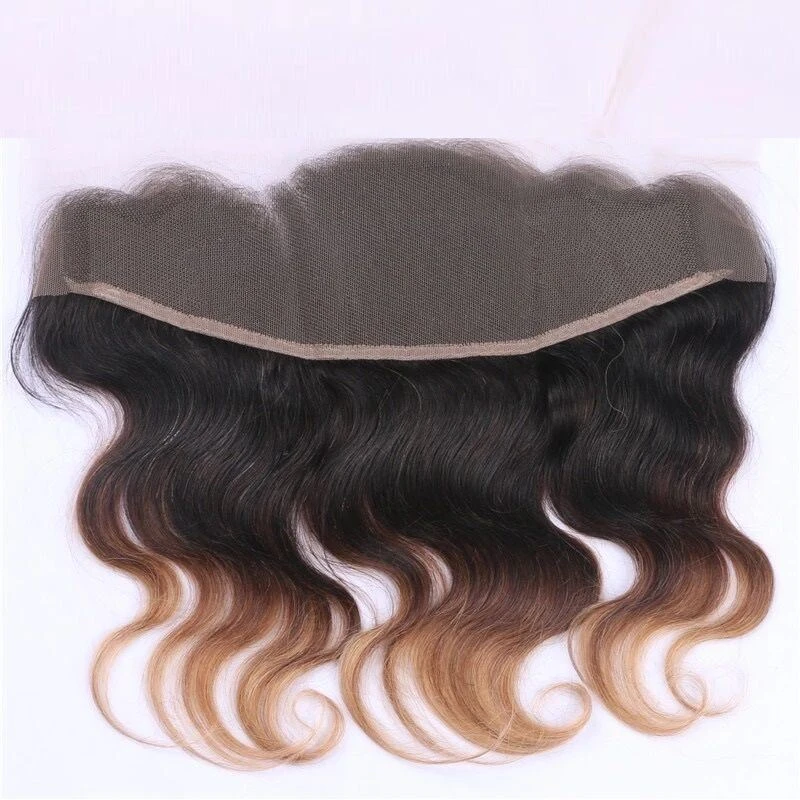 Luxury Brazilian Three Tone Blonde Body Wave Ombre Hair Extensions + Frontal - Image 5
