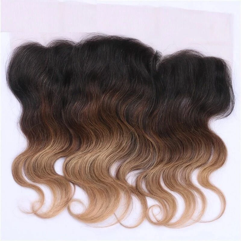 Luxury Brazilian Three Tone Blonde Body Wave Ombre Hair Extensions + Frontal - Image 6