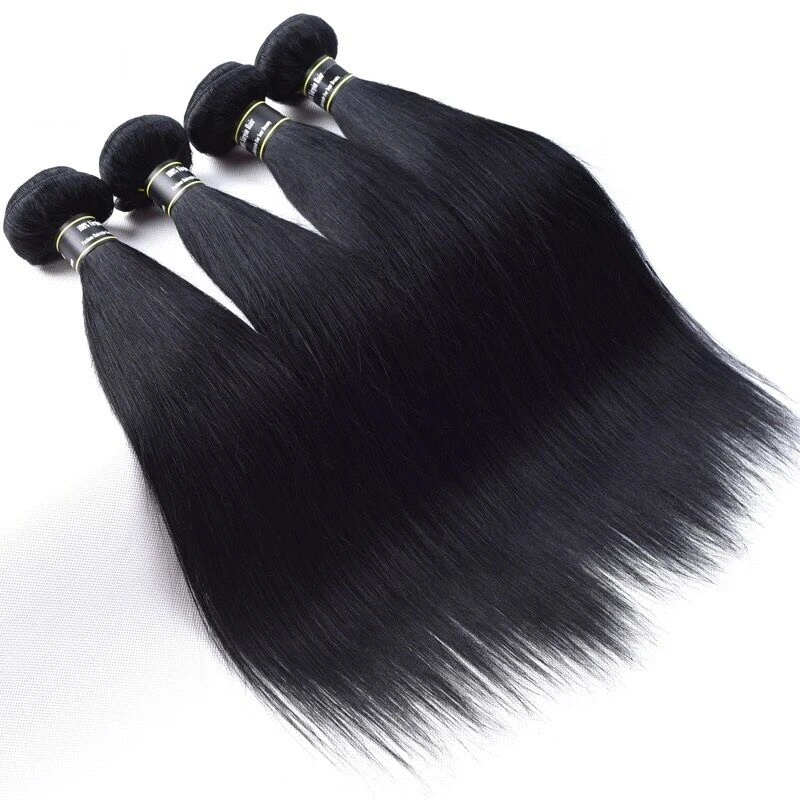 Luxury Jet Black #1 Silky Straight Peruvian Virgin Human Hair Extensions Weave
