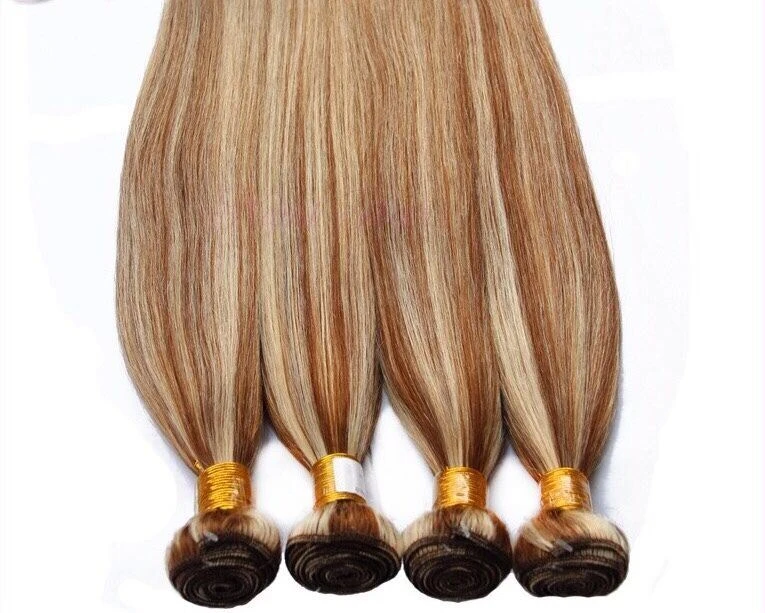 Luxury Brazilian Straight Brown Piano #8/613 Highlight Human Hair Extensions - Image 2