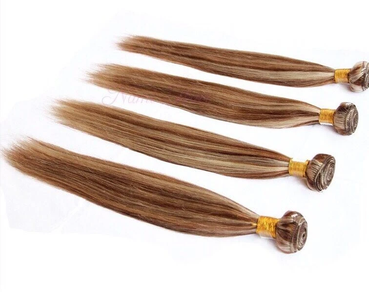Luxury Brazilian Straight Brown Piano #8/613 Highlight Human Hair Extensions - Image 4