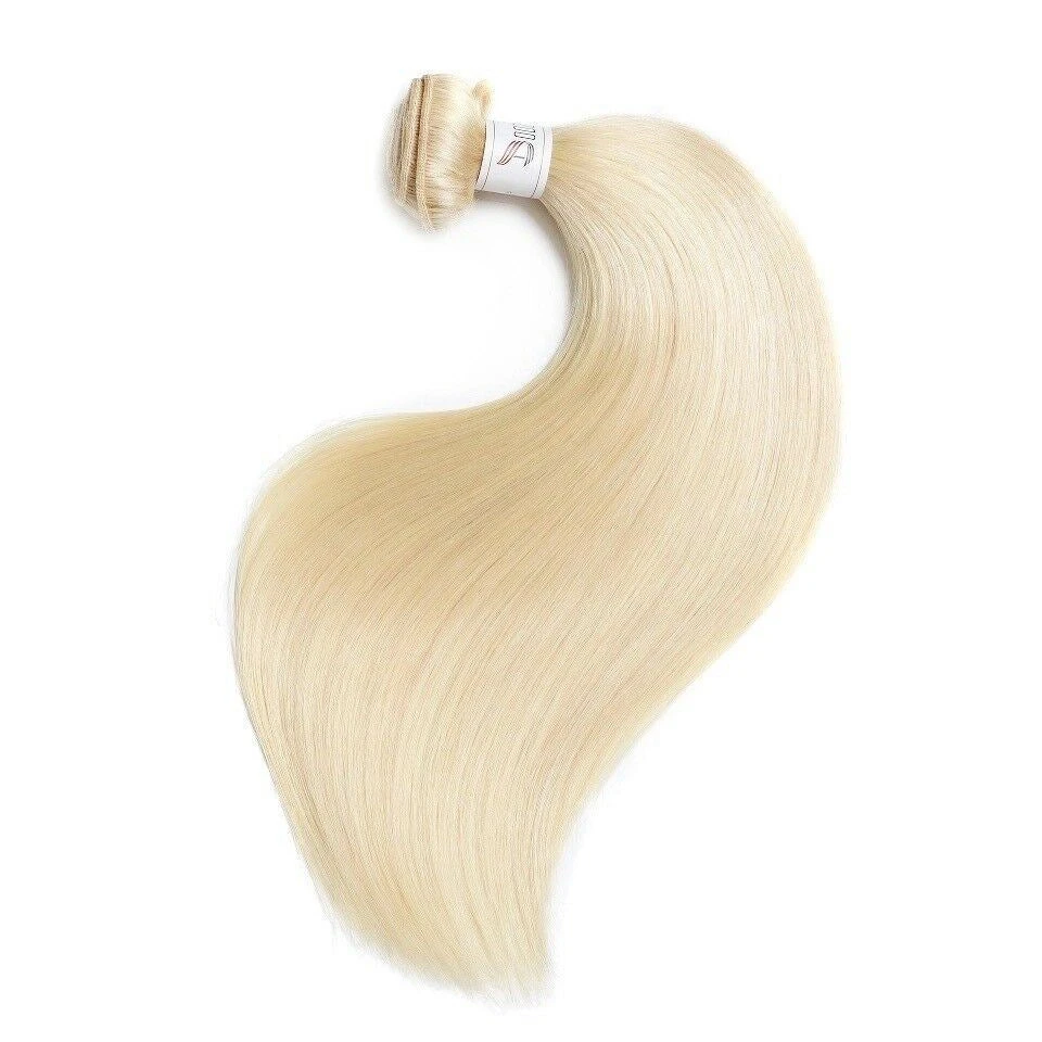 Luxury Russian #613 Bleach Blonde Body Wave Human Hair Extensions 10A Straight - Image 2