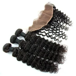 Luxury Brazilian Deep Wave Human Virgin Hair Extensions + 13x4 13x4 Lace Frontal