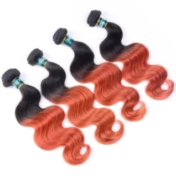 Luxury Body Wave Orange Red #350 Ombre Peruvian Virgin Human Hair Extensions