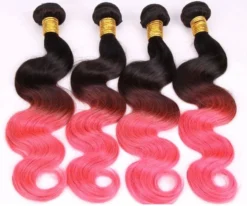 Luxury Peruvian Pink Ombre Body Wave Virgin Human Hair Extensions
