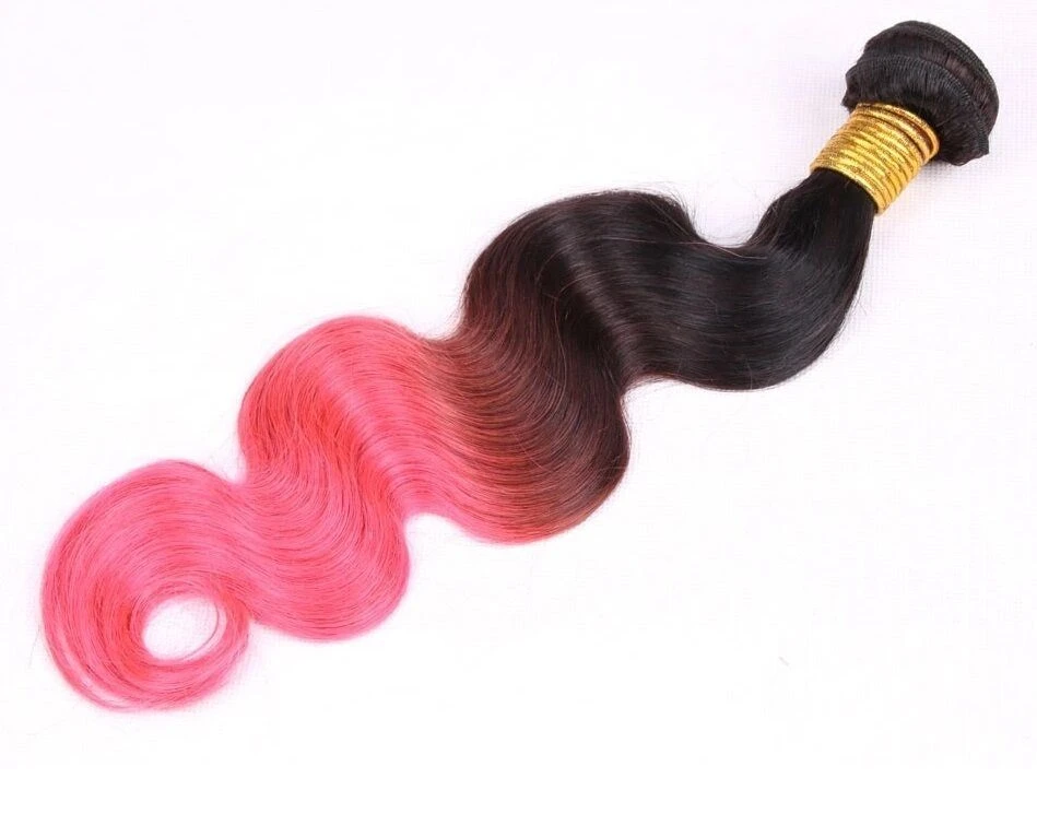 Luxury Peruvian Pink Ombre Body Wave Virgin Human Hair Extensions - Image 3