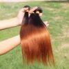 Luxury Silky Straight Brazilian Auburn #30 Ombre Virgin Human Hair Extensions