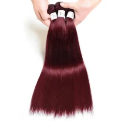 Luxury Peruvian Burgundy Red #99J Silky Straight Human Hair Extensions 10A
