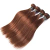Luxury Straight Medium Chocolate Brown #4 Brazilian Virgin Human Hair Extensions