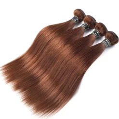 Luxury Straight Medium Chocolate Brown #4 Brazilian Virgin Human Hair Extensions
