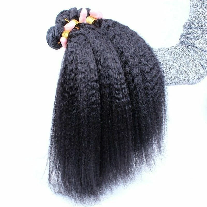 Luxury Kinky Straight Cambodian Virgin Human Hair Extensions 7A Weave Weft - Image 2