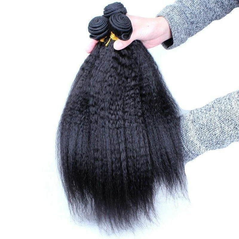 Luxury Kinky Straight Cambodian Virgin Human Hair Extensions 7A Weave Weft - Image 3