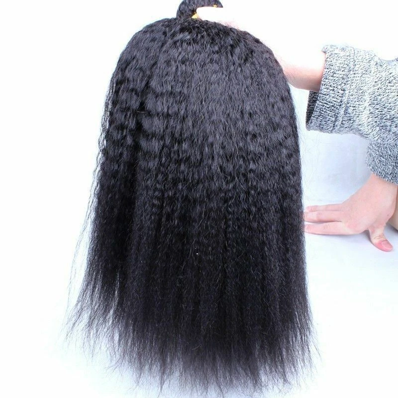 Luxury Kinky Straight Cambodian Virgin Human Hair Extensions 7A Weave Weft - Image 4
