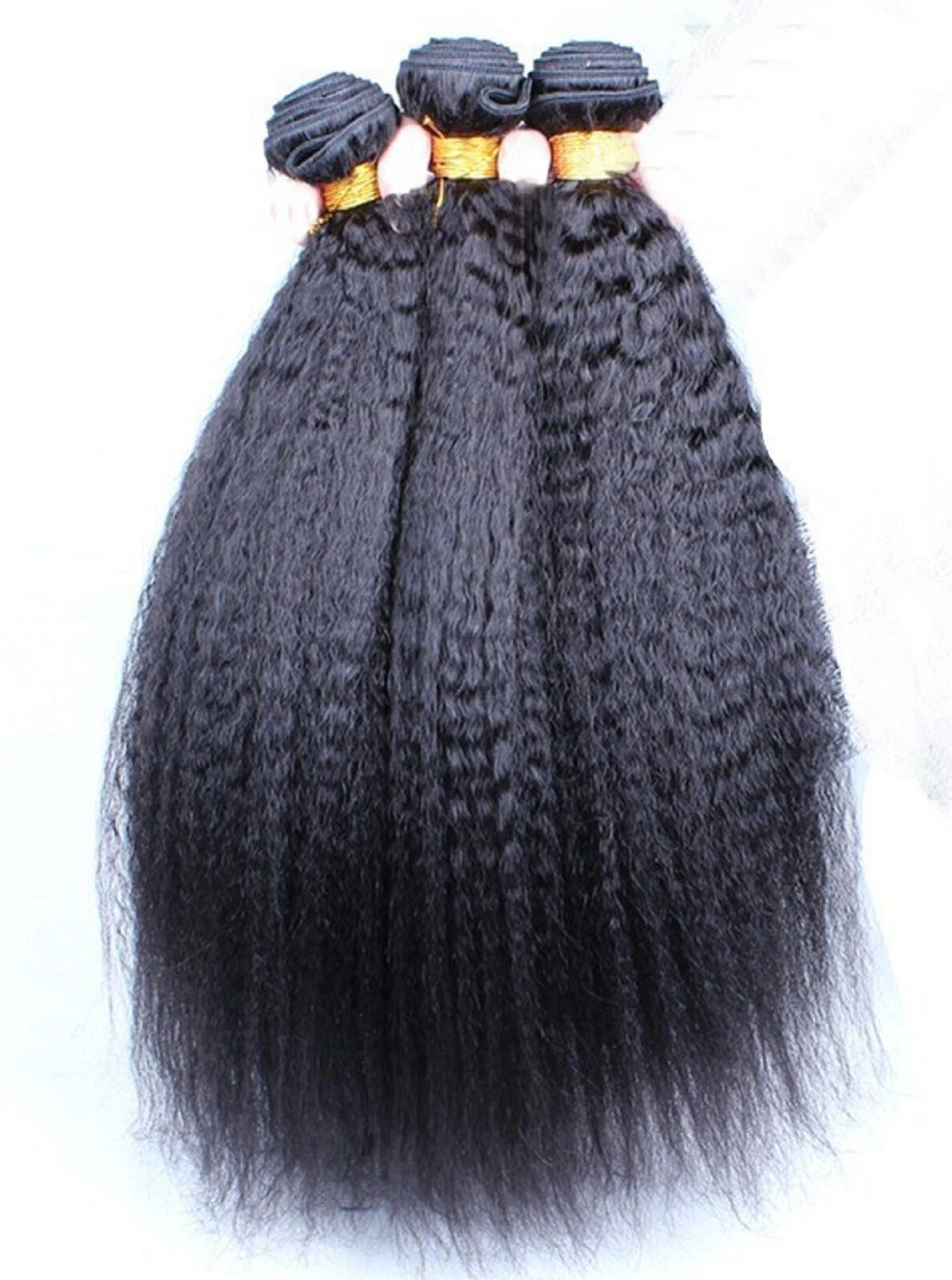 Luxury Kinky Straight Cambodian Virgin Human Hair Extensions 7A Weave Weft - Image 5